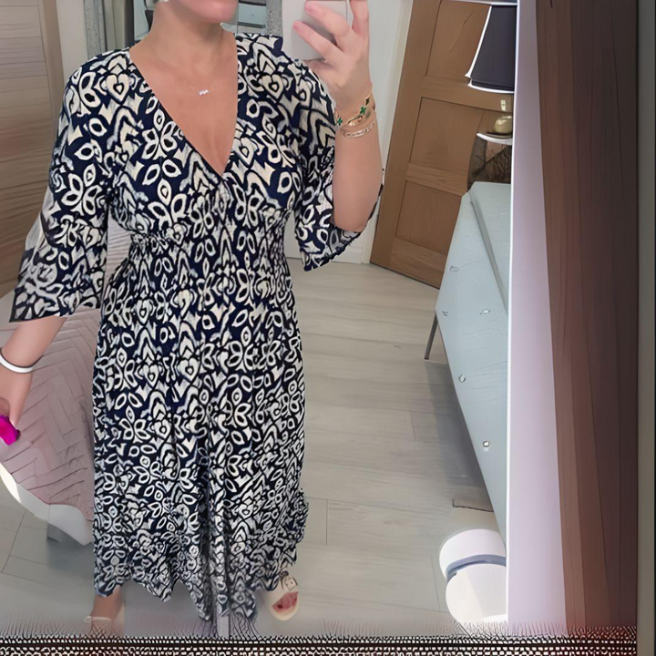 Lillia - Boho jurk met print