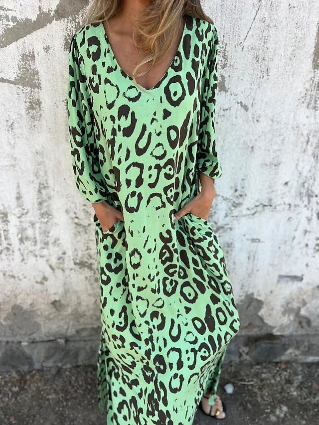 Jessa - Maxi-jurk met luipaardprint