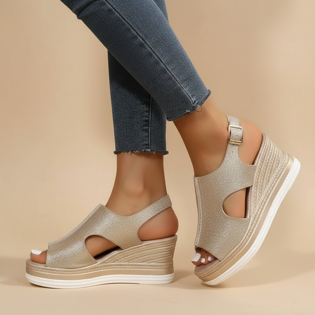 Bregje | Casual sandalen met sleehak