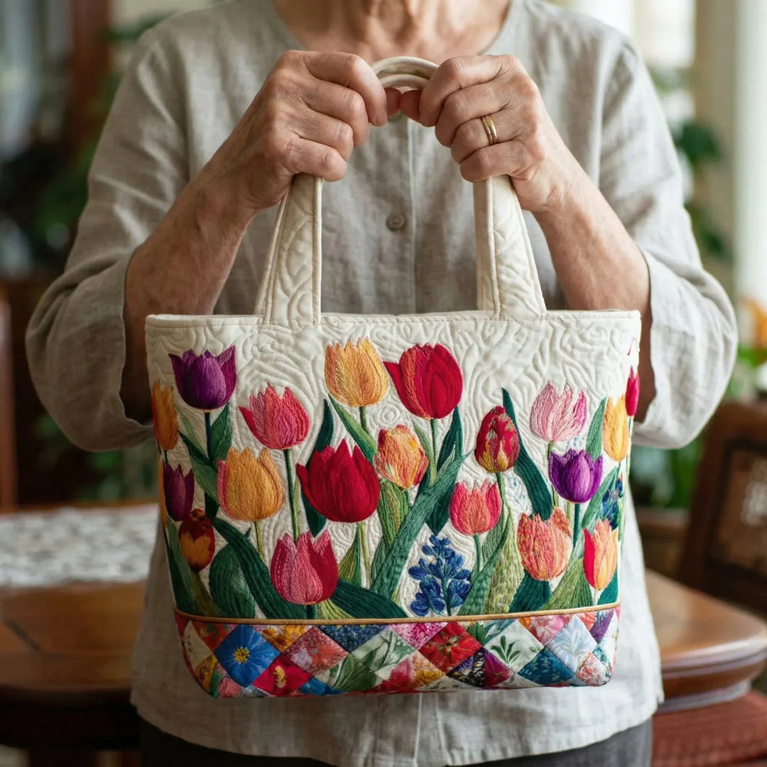 Gewatteerde tas - Tulpen Tuin