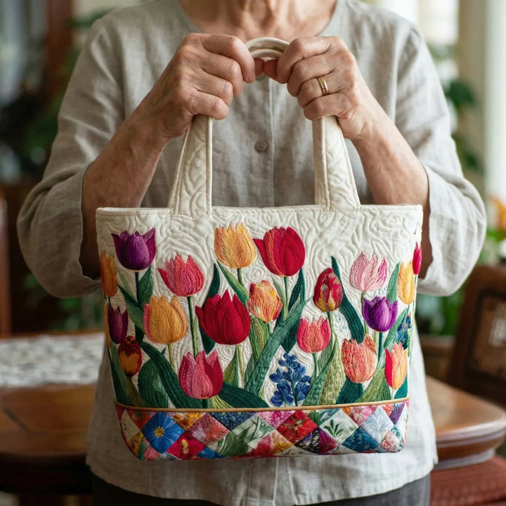 Gewatteerde tas - Tulpen Tuin