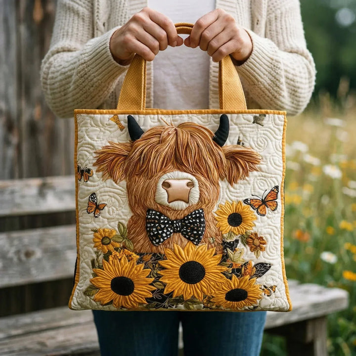 Gekleed Tas - Hoogland Koe met Zonnebloemen