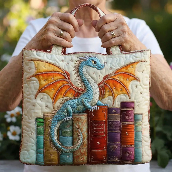 Gewatteerde tas - Smaragdgroene Draak Bewaker van de Boeken