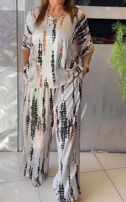 Marie - Casual set met print