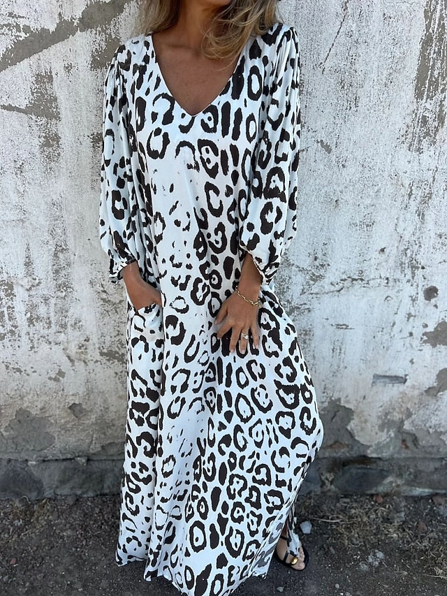 Jessa - Maxi-jurk met luipaardprint