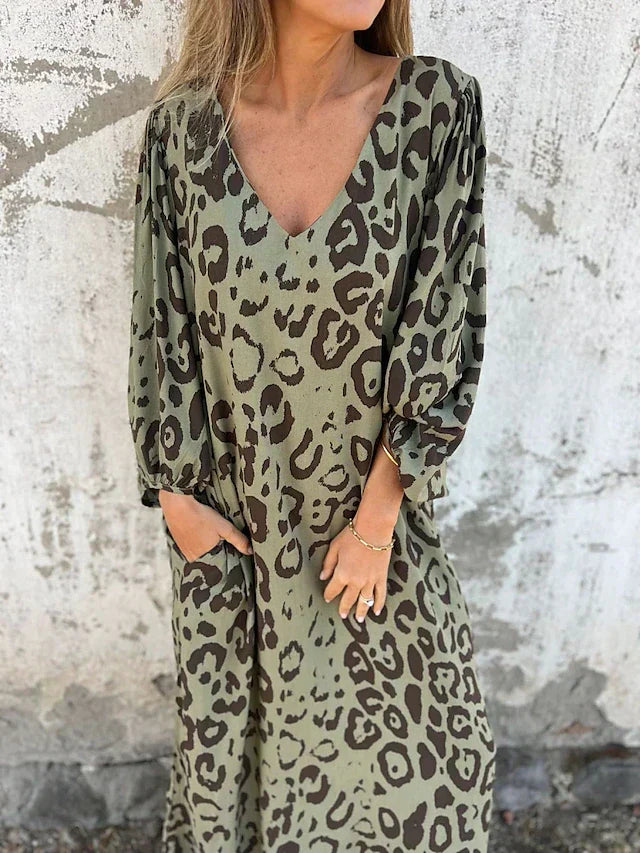 Jessa - Maxi-jurk met luipaardprint